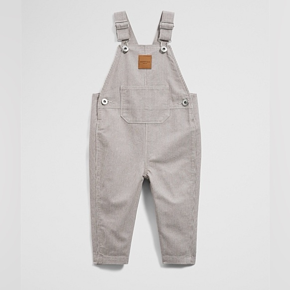 Country Road | Chocolate Railroad Baby Overalls
